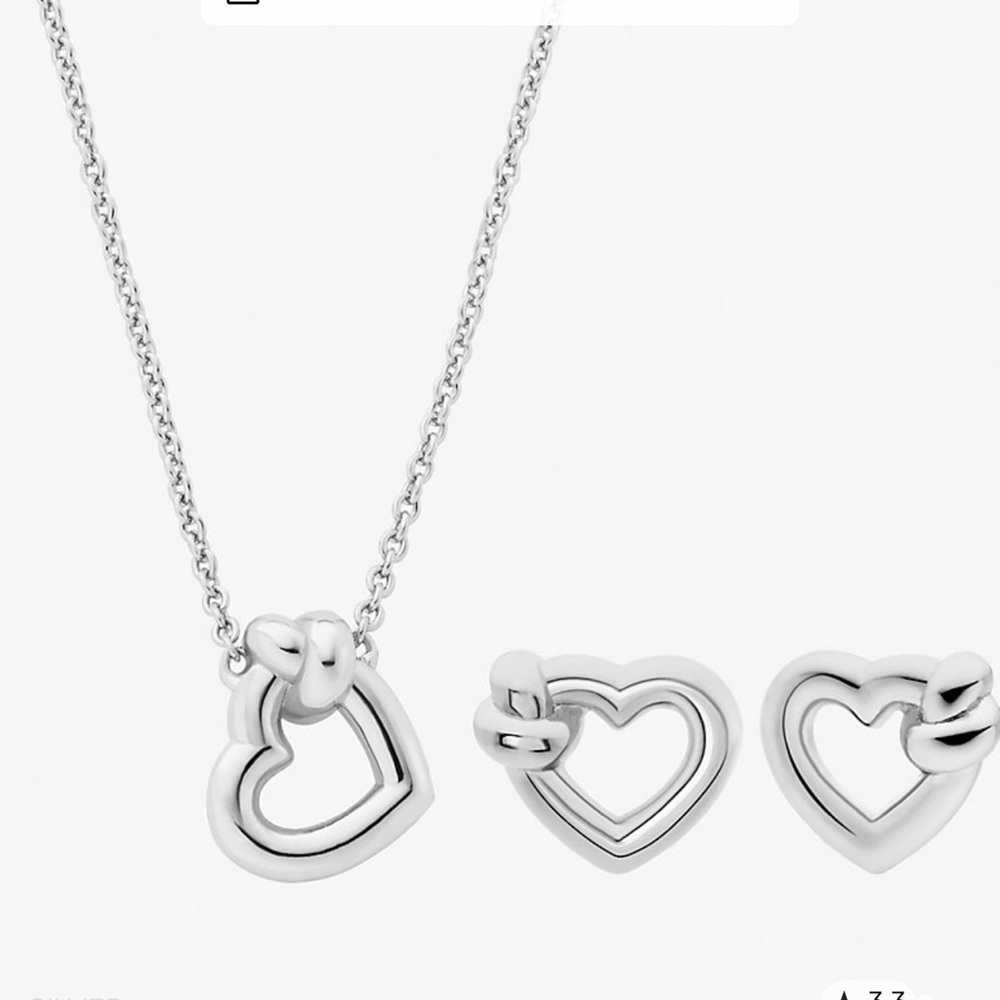NWT Michael Kors Knotted Heart Necklace and Earrings Gift Set